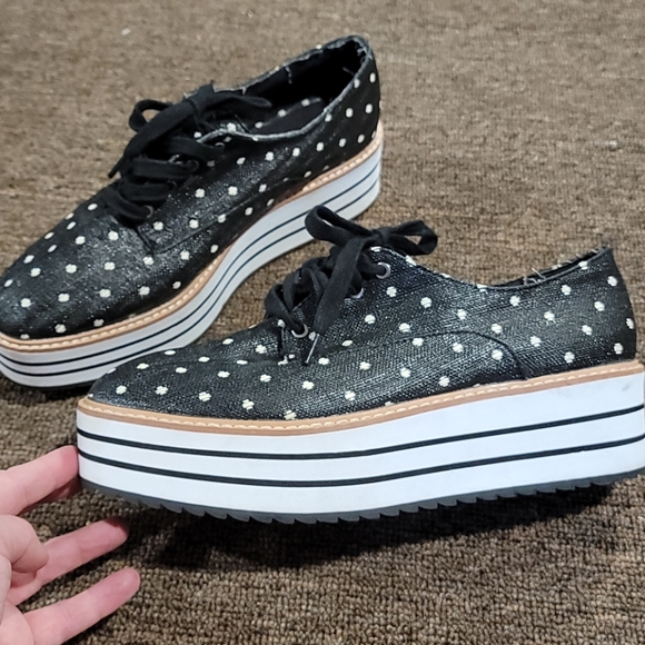 Zara platform polka dot sneakers